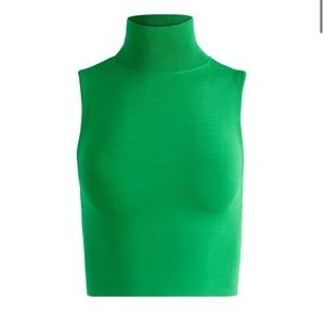 Alice + Olivia Darina Mock Neck Fitted Cropped Tank